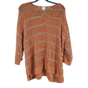 Chico's women's crochet top short sleeve size  3. Orange